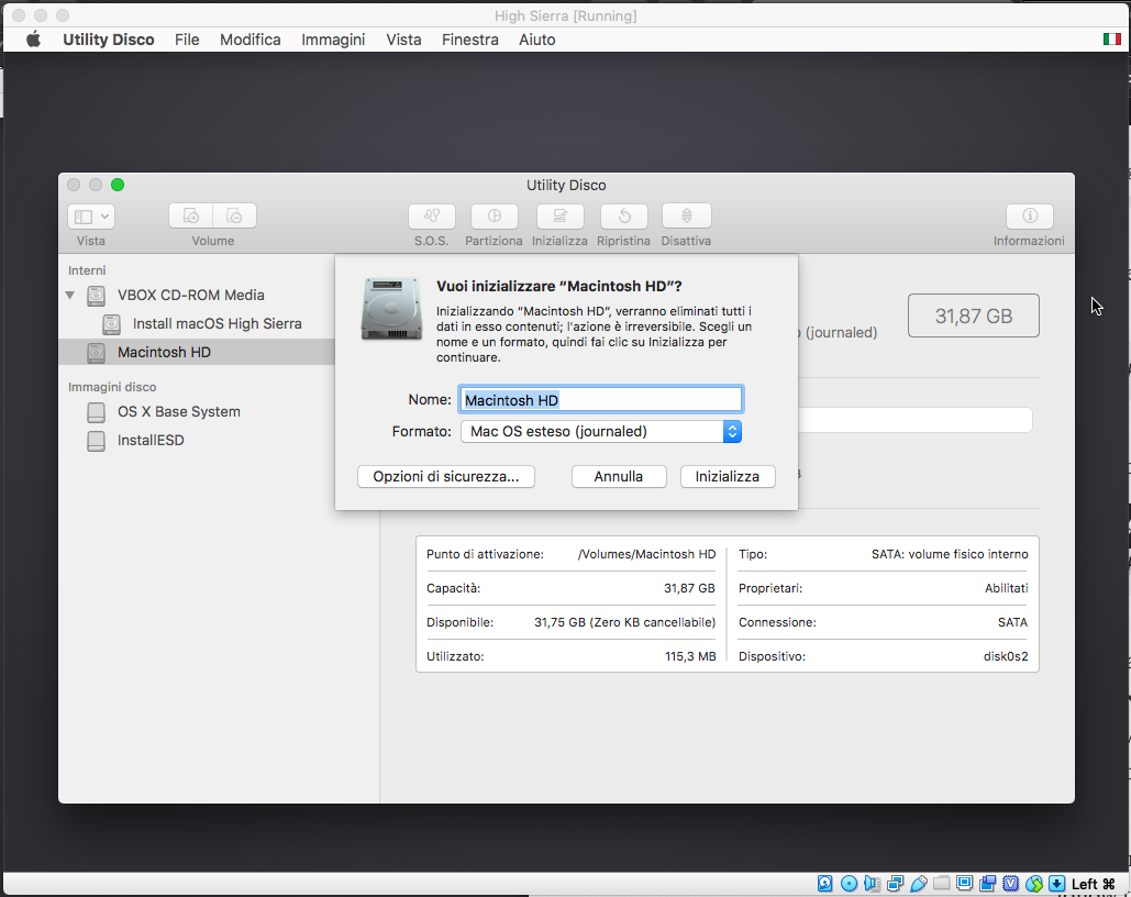 Virtualbox high sierra. Установка Mac os VIRTUALBOX shall. Как показать все диски в Диковой утилит Sierra.