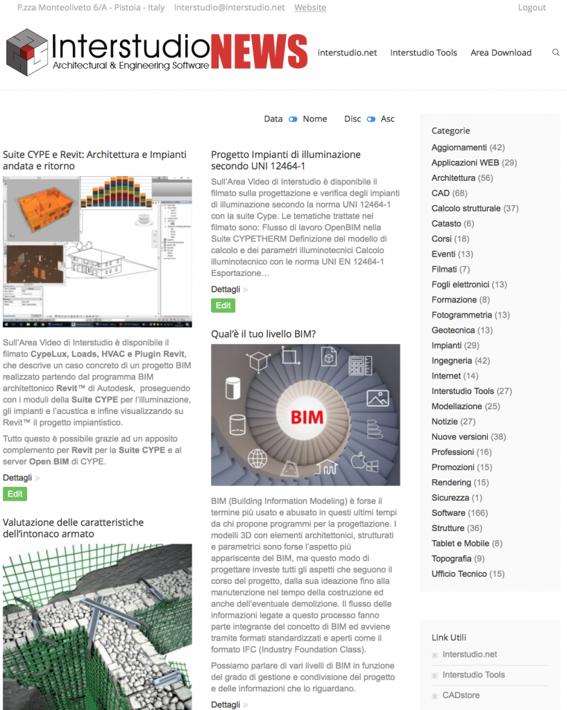 Home page di Interstudio news